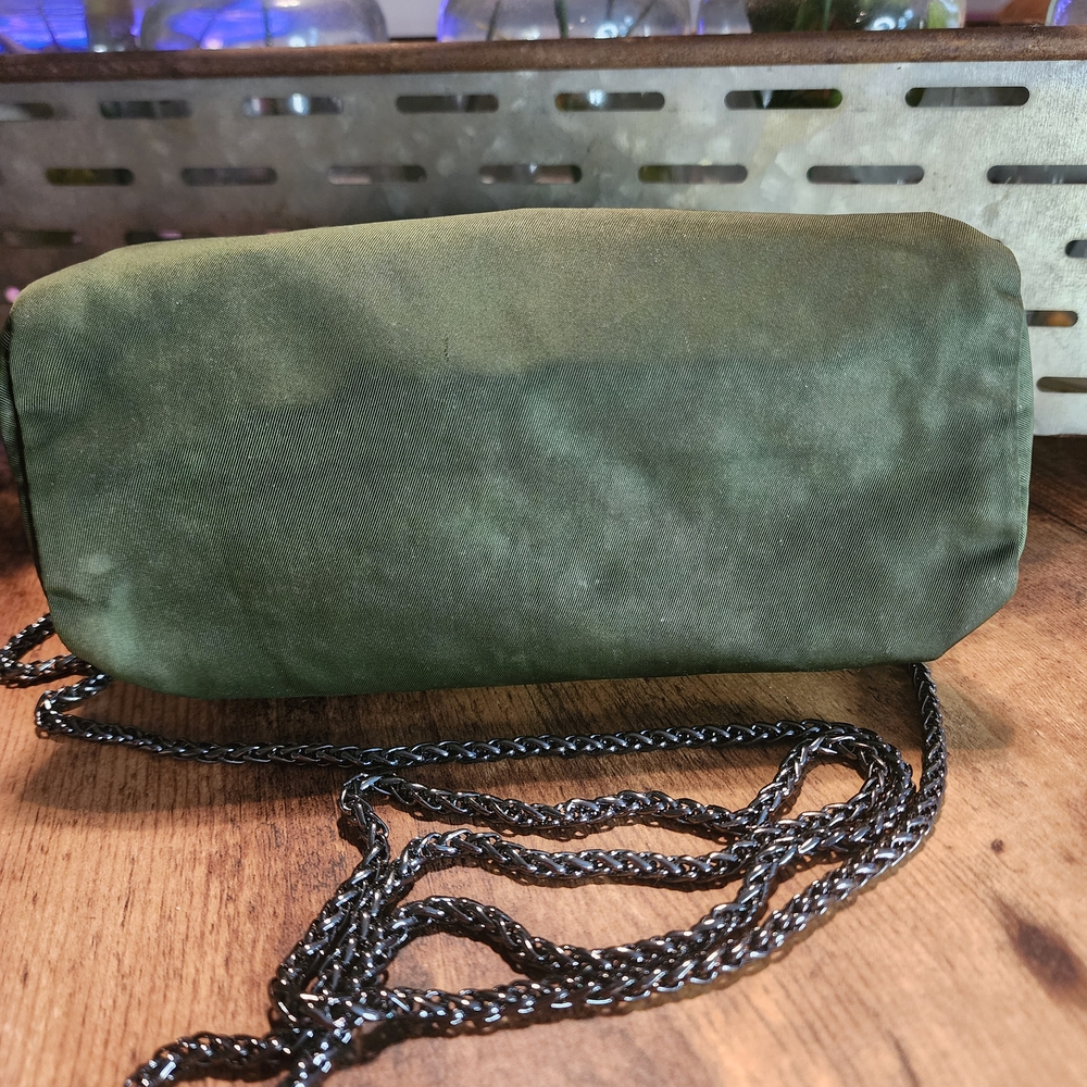 Prada Olive Green Nylon Crossbody with Black Chain Strap - Picture 5 of 16